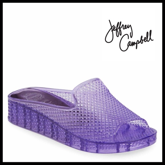 JEFFREY CAMPBELL SLIDES JELLY WEDGE SANDALS A2C - Picture 8 of 8